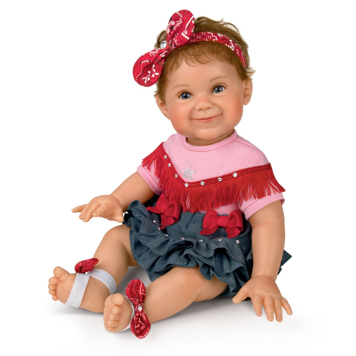 Ping Lau 'Little Rhinestone Cowgirl' So Truly Real Baby Girl Doll