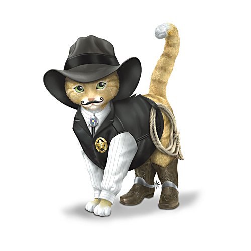 'Sheriff S. Purrs' Cowboy Figurine