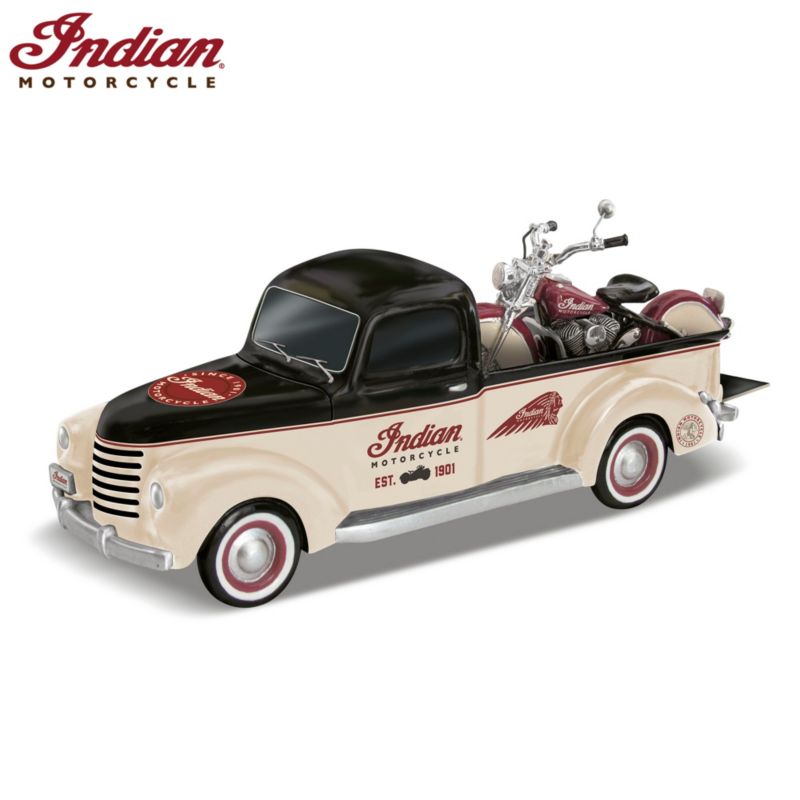 ‘Classic Cruisers’ Indian Motorcycle And Truck Sculpture Set