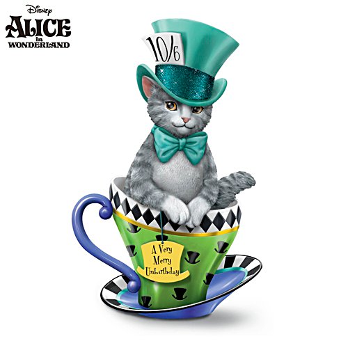 Disney Alice In Wonderland 'Mad Hatter' Cat Figurine