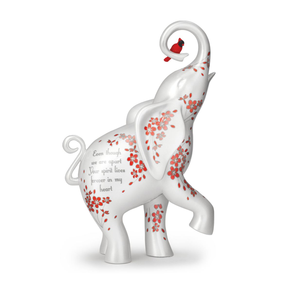 'Forever In My Heart' Elephant And Cardinal Figurine