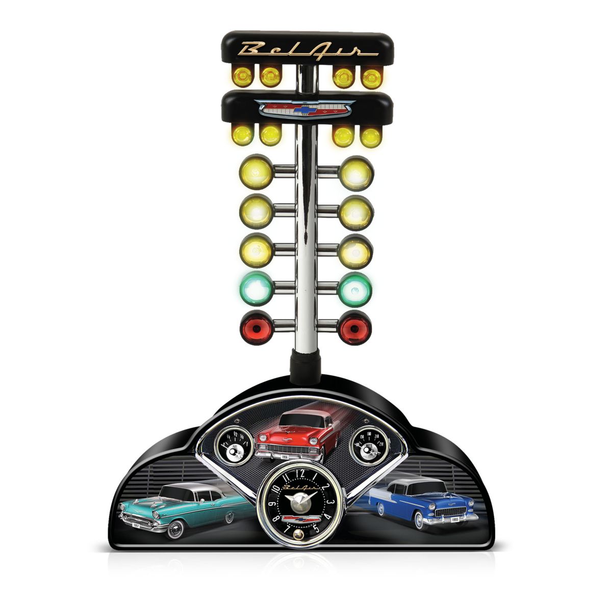 Chevy Tri-Five Bel Airs 'First To The Finish Line' Desk Clock