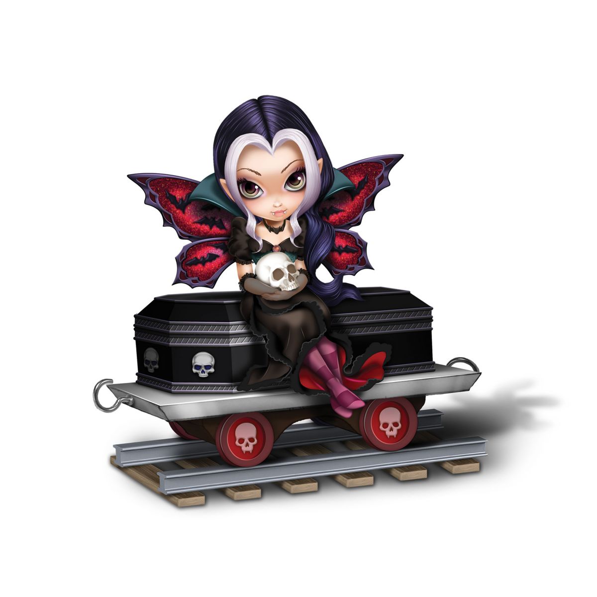 Jasmine Becket-Griffith 'Fang-ciful Elegance' Halloween Fairy Train Figurine