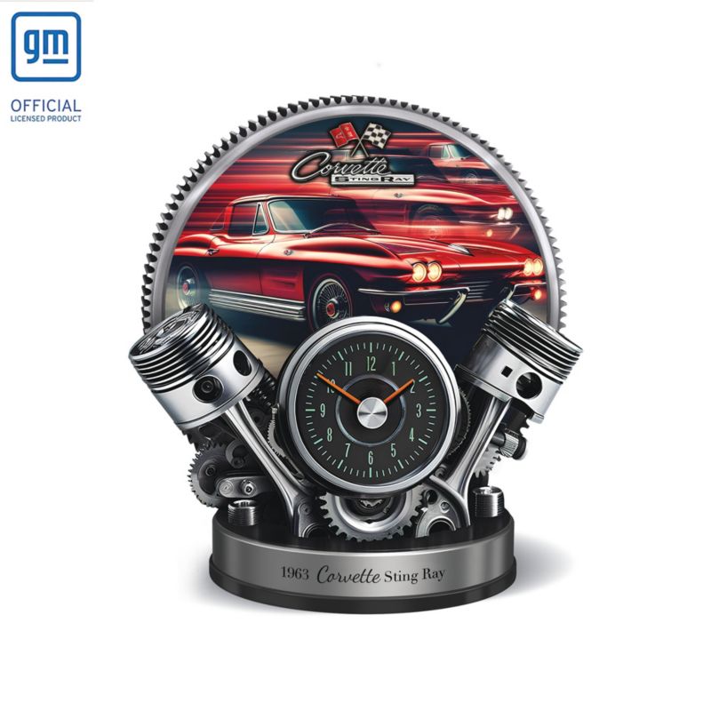 1963 Corvette Sting Ray Revving Desk Clock