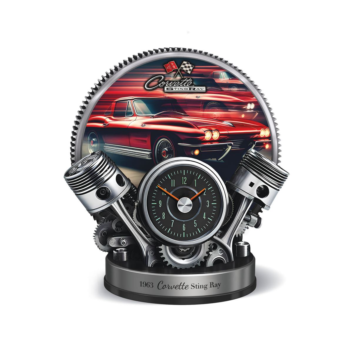 1963 Corvette Sting Ray Revving Desk Clock