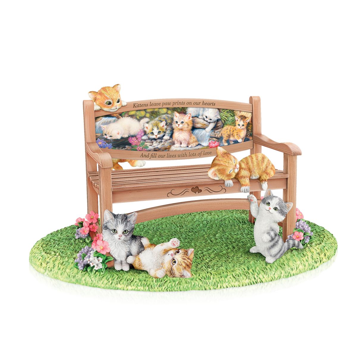 Jürgen Scholz ‘Paw Prints On My Heart’ Bench Ornament