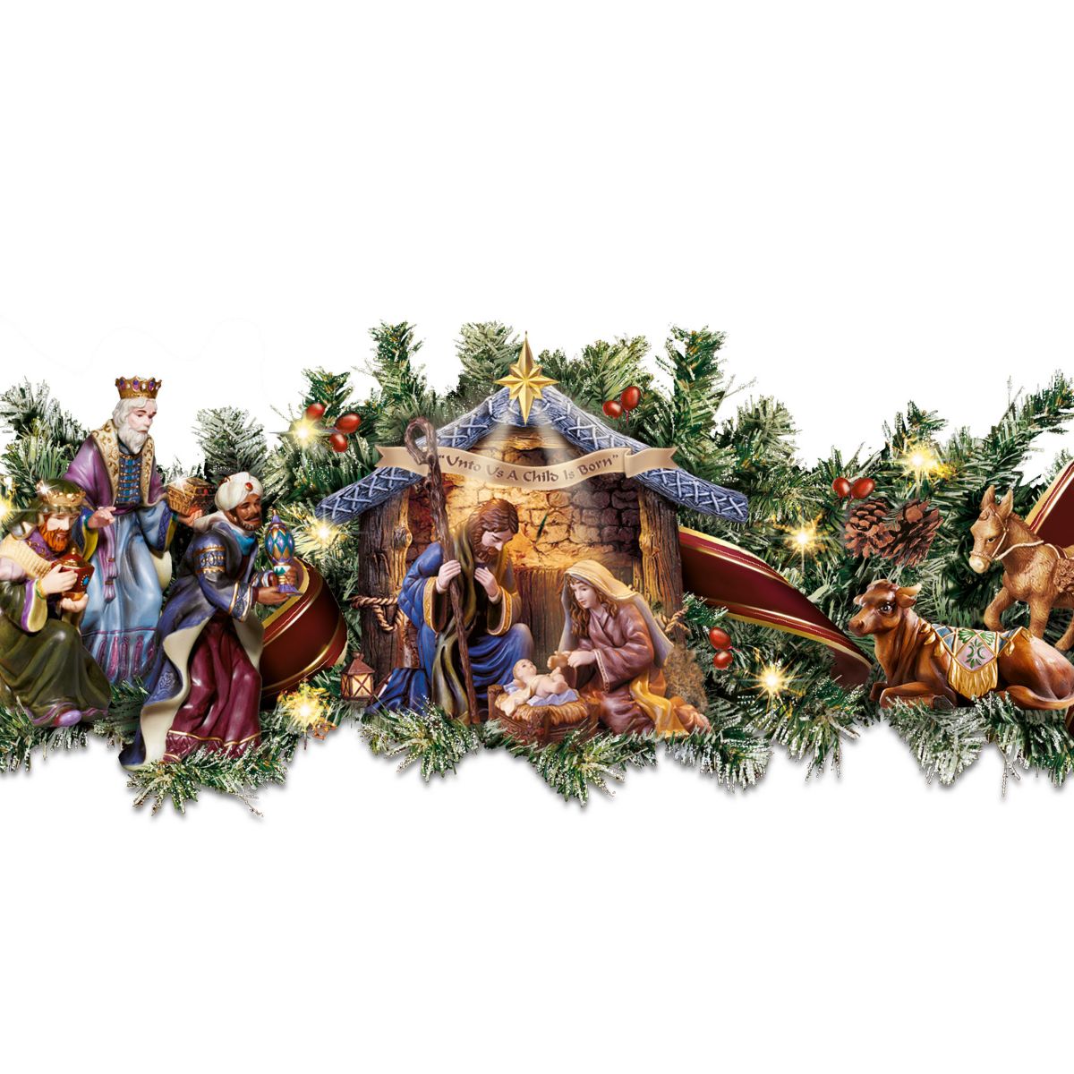 Thomas Kinkade Nativity Garland Collection