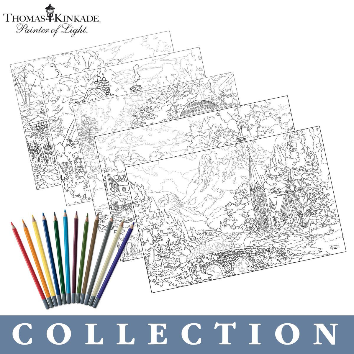 Thomas Kinkade 'Artistic Escapes' Colouring Kit Collection