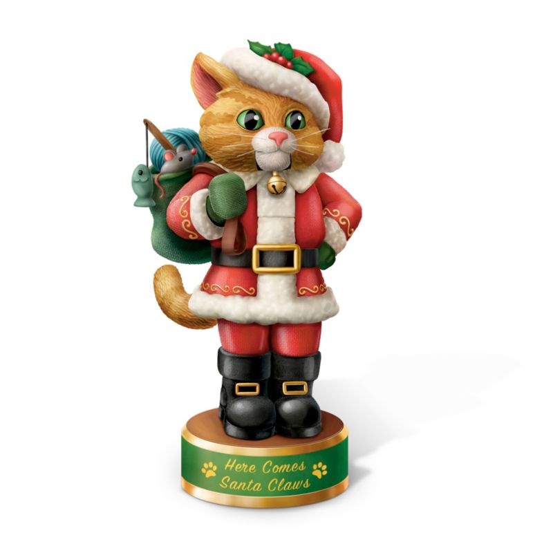 ‘Here Comes Santa Claws’ Cat Nutcracker Figurine