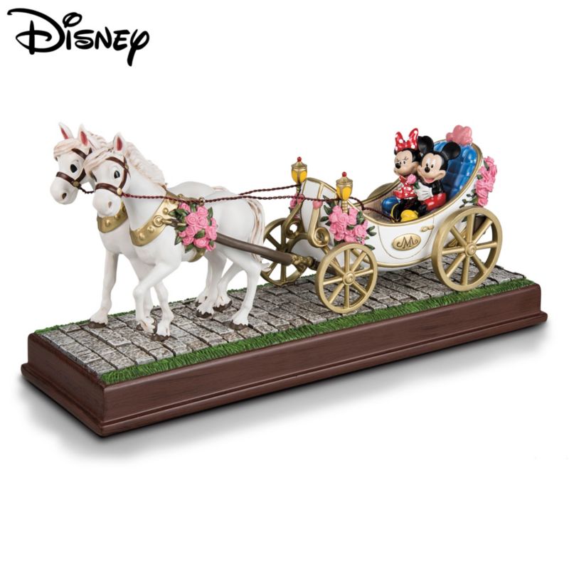 Disney 'Always and Forever' Mickey & Minnie Romantic Love Carriage Sculpture