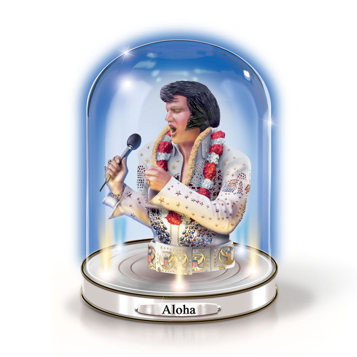 Elvis Presley 'Aloha' Glass Dome Sculpture