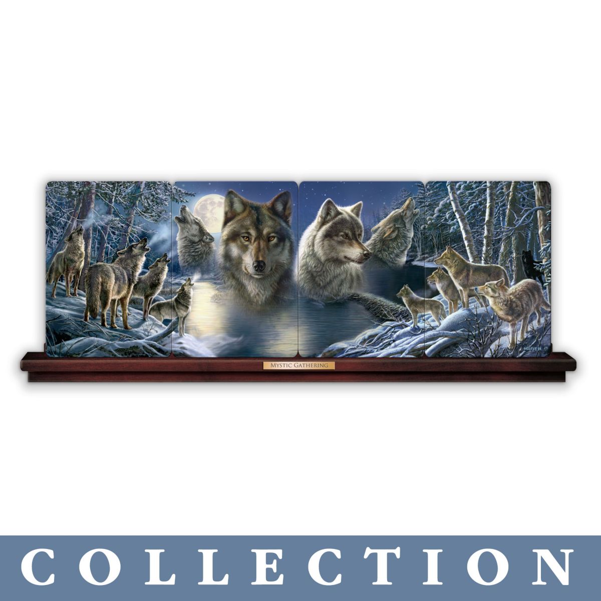James Meger 'Mystic Gathering' Wolf Plate Panorama Collection