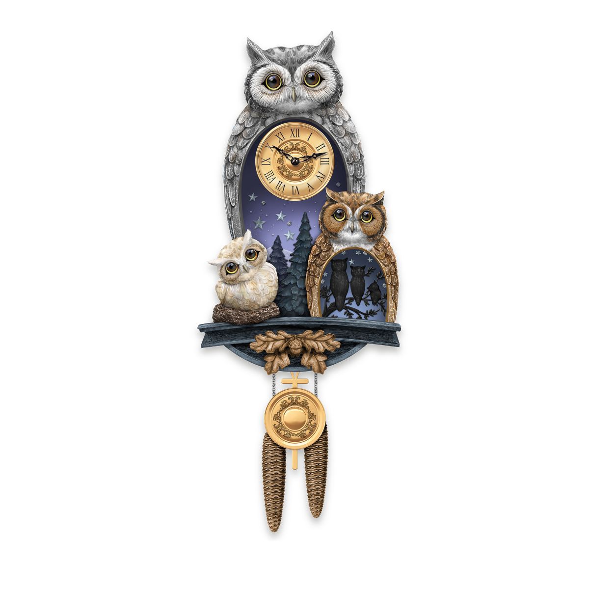 'Time Of Wisdom' Owl Wall Clock