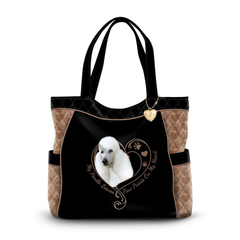 Poodles Dogs Pets Canine Portrait Art Ladies' Bag: 'Paw Prints On