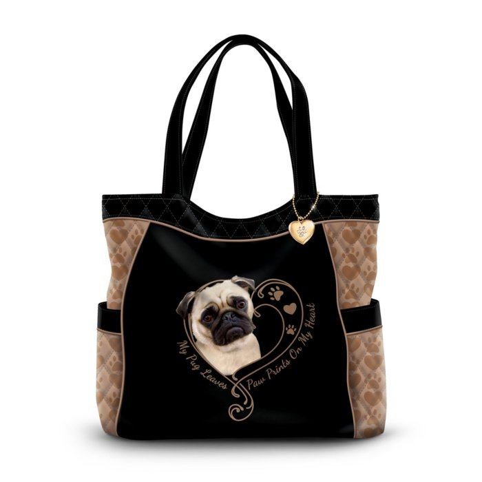 Pug & Heart Tote Bag Pug & Heart Tote Bag