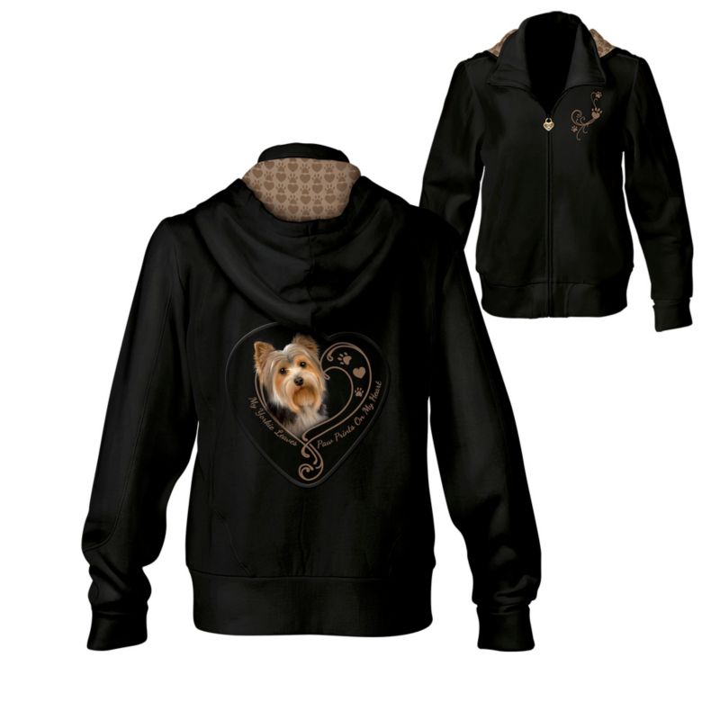 'I Love My Yorkie' Embroidered Hoodie