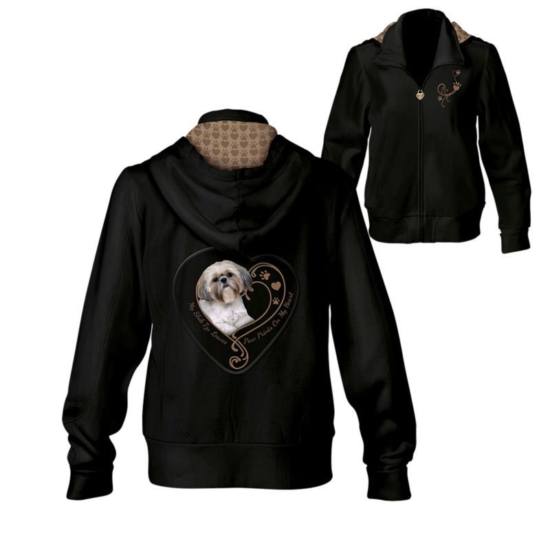 ‘Life Is Better With A Dog' Shih Tzu Embroidered Hoodie