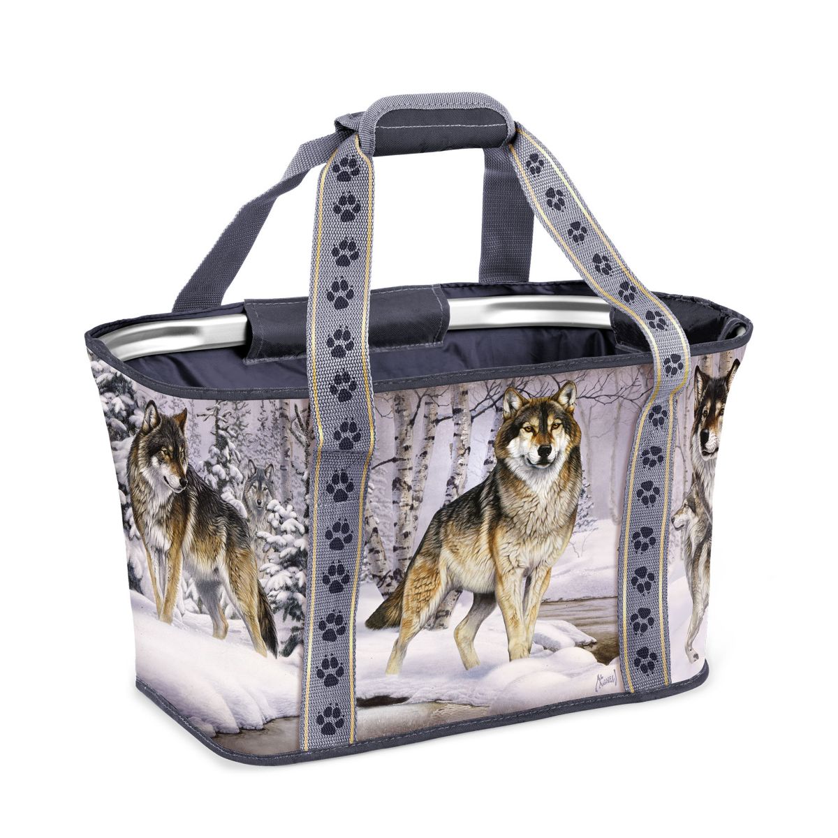 Al Agnew 'Companions Of The Wild' Wolf Shopping Basket