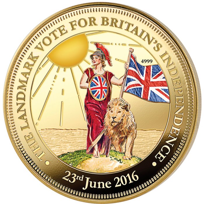 Silber & 24ct Gold brexit Commemoratives in 50p Münze Display Case UK EU-Politik 