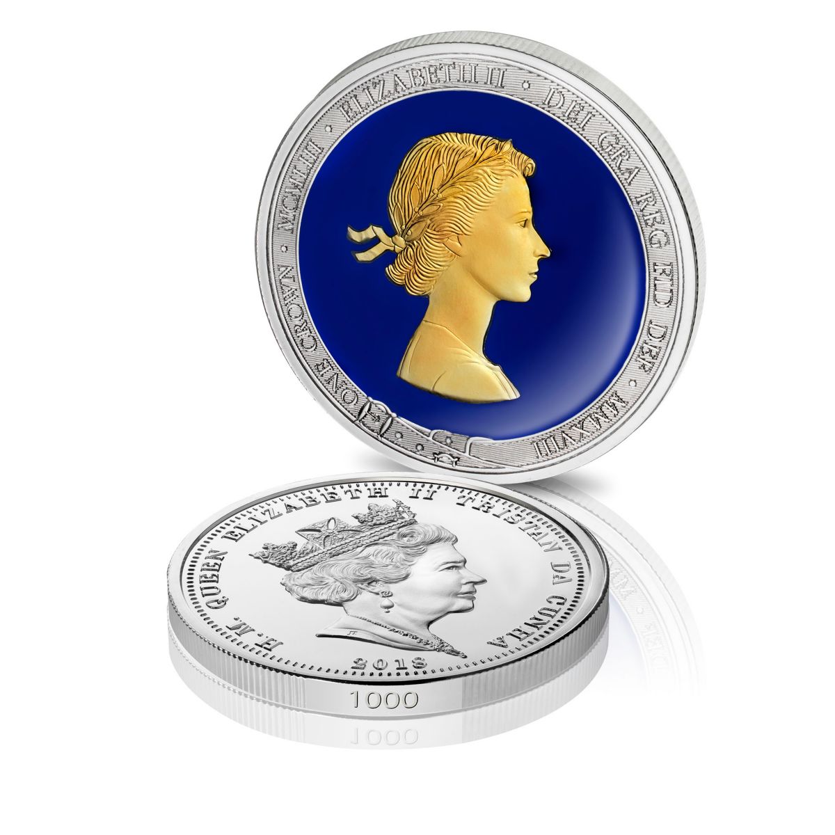 The Sapphire Coronation Jubilee Double Portrait Silver Crown