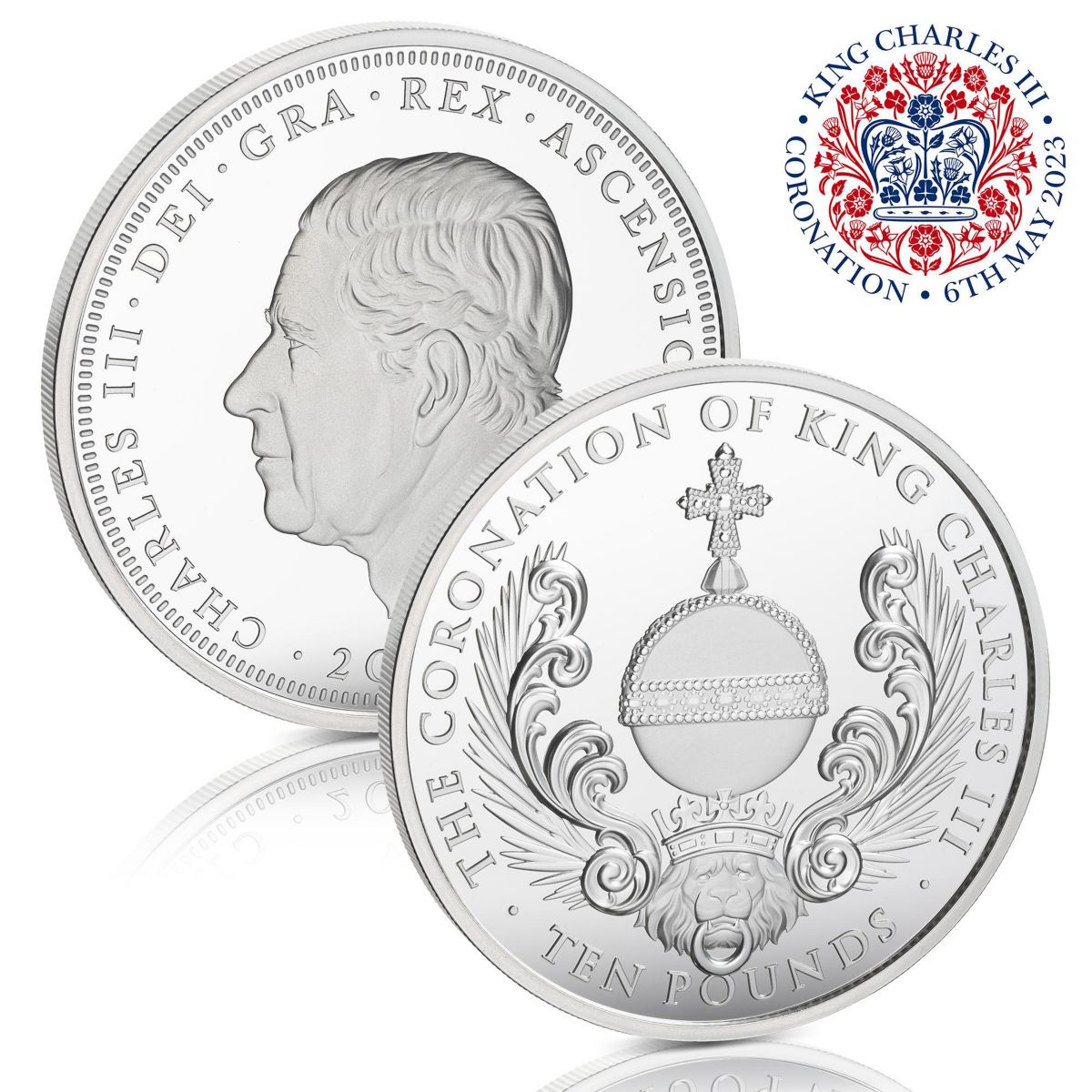 The King Charles III Coronation Proof £10 Coin in 'supersize' 65mm