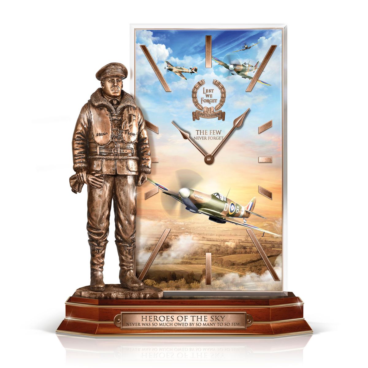 ‘Heroes Of Our Skies’ WWII Airman Sculptural Clock