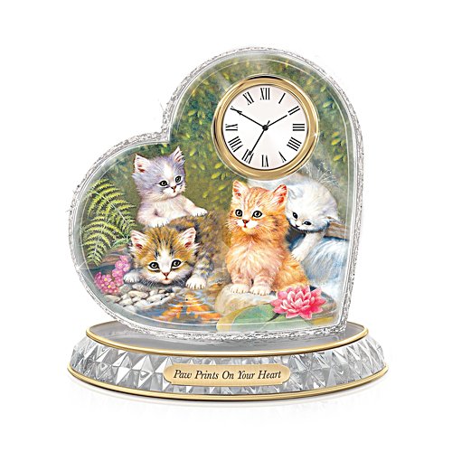 ‘Paw Prints On Your Heart’ Glass Art Clock