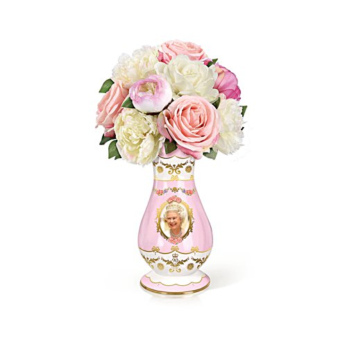 Queen Elizabeth 90th Birthday Vase & Always In Bloom™ Flowers