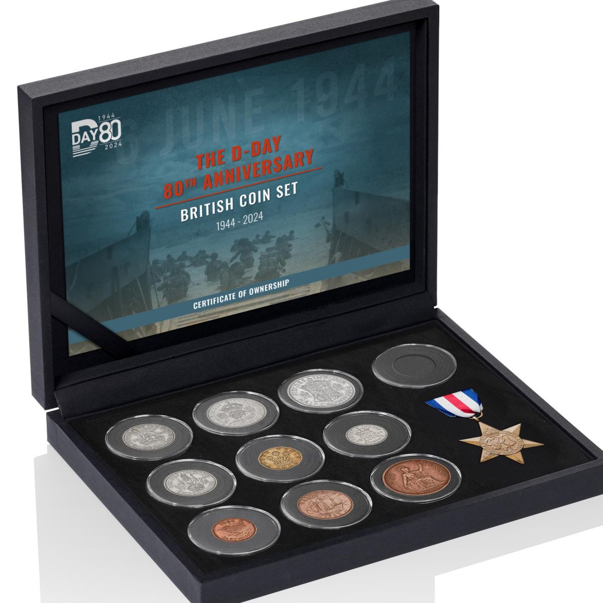 The D-Day 80th Anniversary Coin Set - the complete set of original coins from one of the most notable dates in British history!
