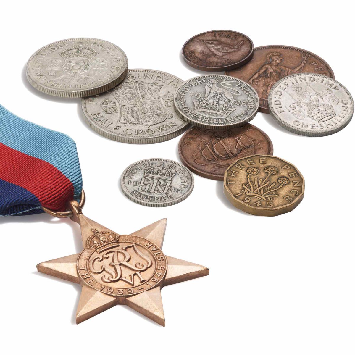 The VE Day 1945 Coin & 1939-1945 Star Medal Set