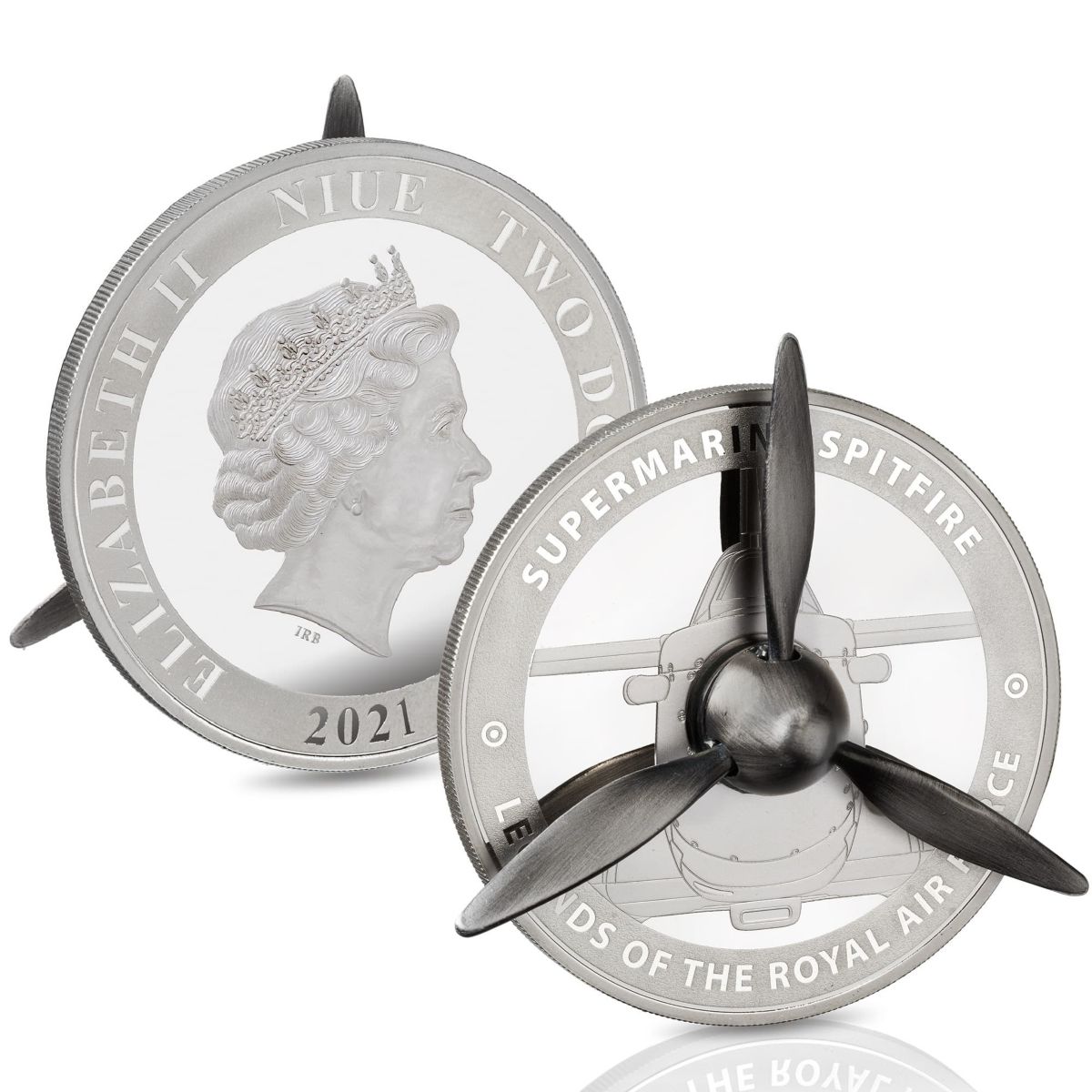 Legends of the RAF - Supermarine Spitfire Silver Mechanical Coin