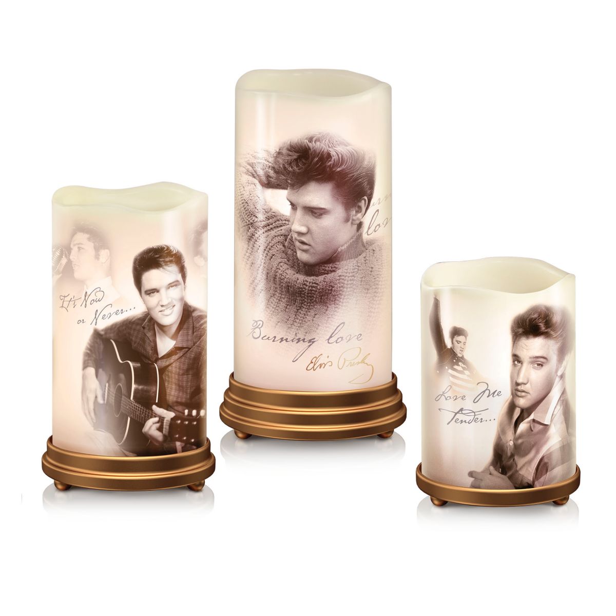 Elvis Presley ‘Burning Love’ Flameless Candle Set