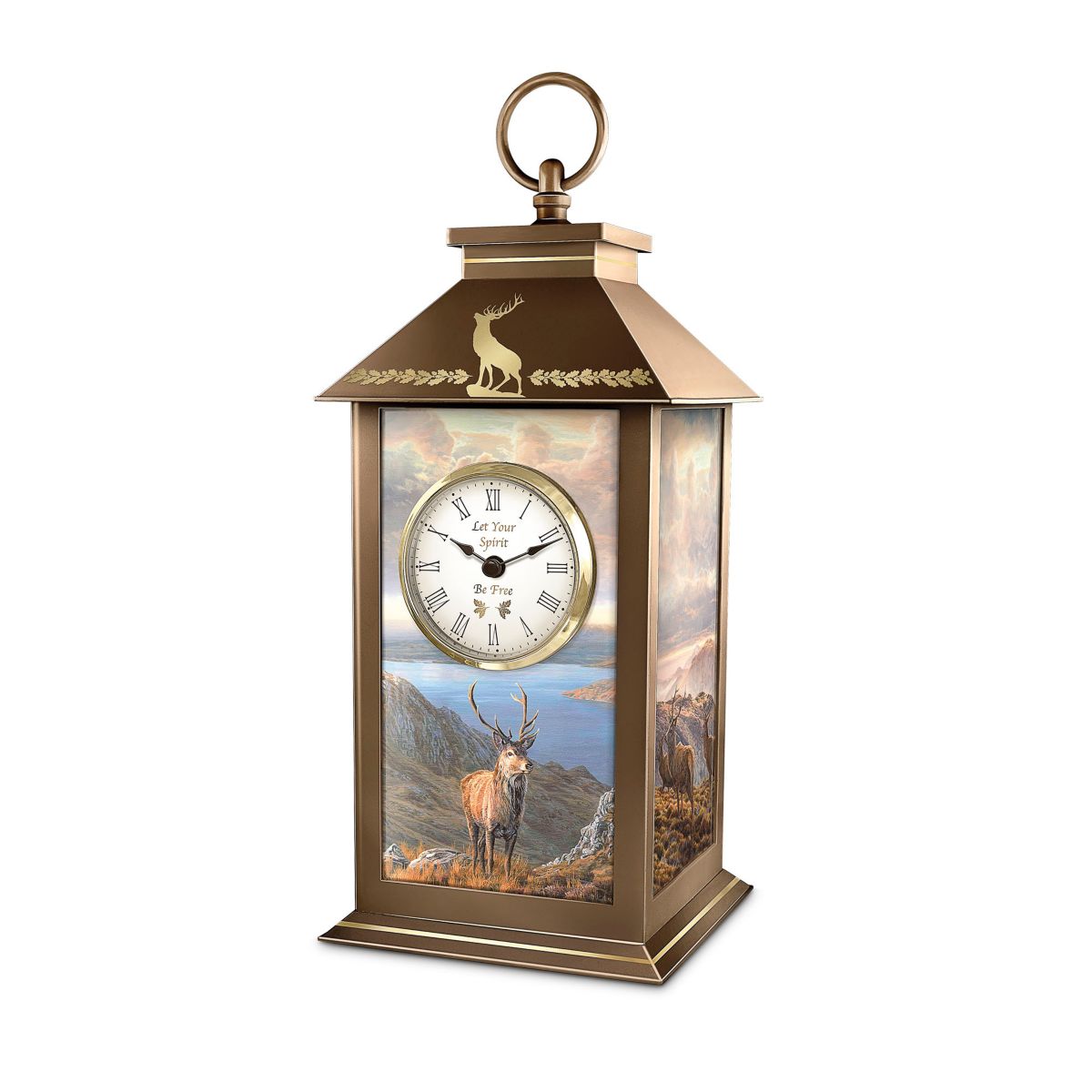 ‘Let Your Spirit Be Free’ Individually Numbered Stag Lantern Clock