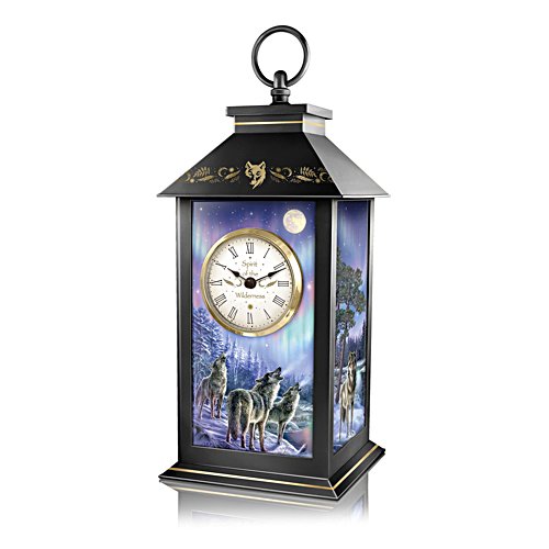‘Spirit Of The Wilderness’ Wolf Lantern Clock