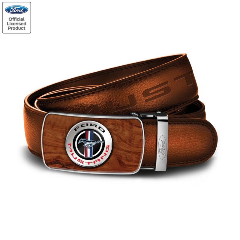 Ford Mustang 'The Legend Lives' Men's Leather Belt