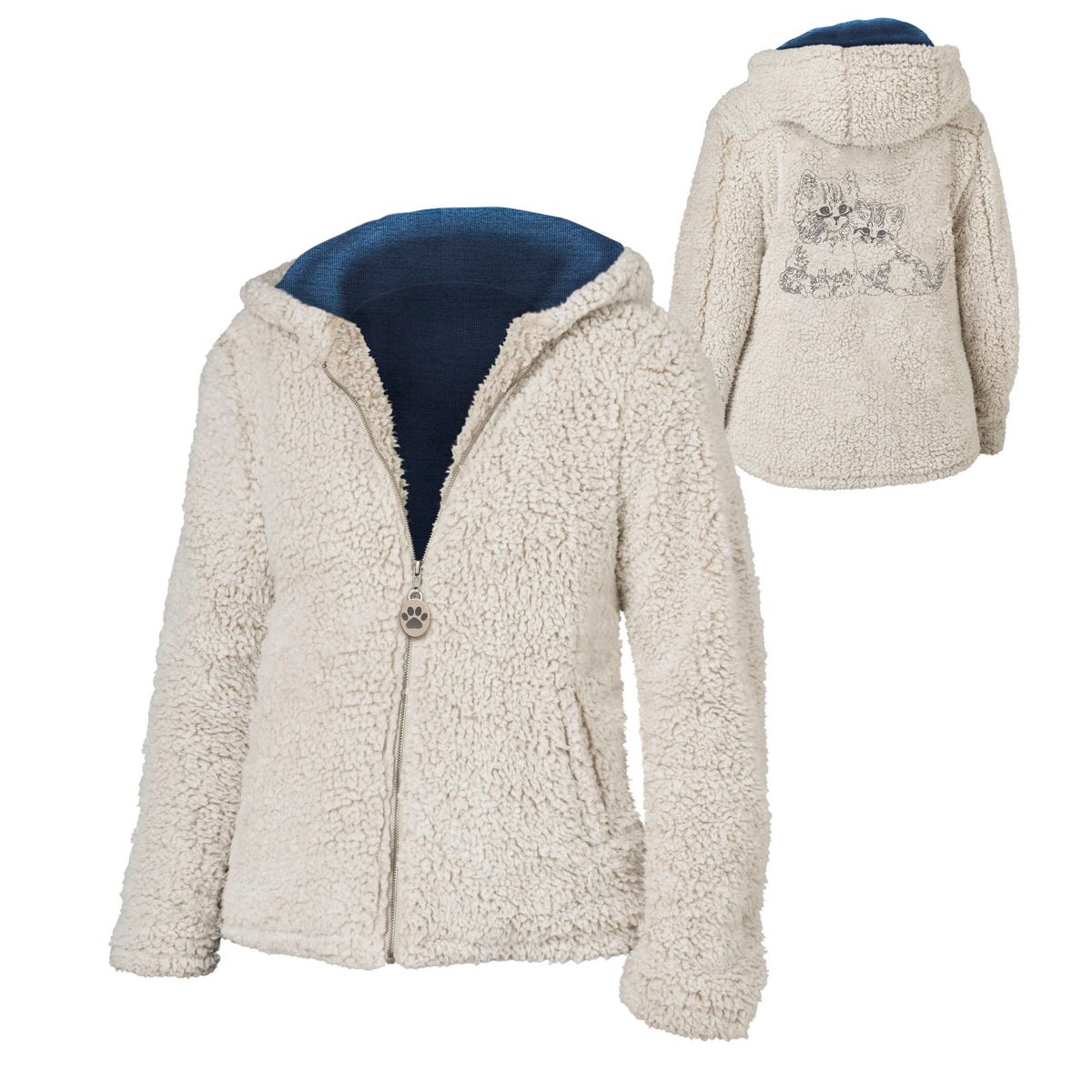‘Sweet Kittens’ Ladies’ Sherpa Fleece Jacket