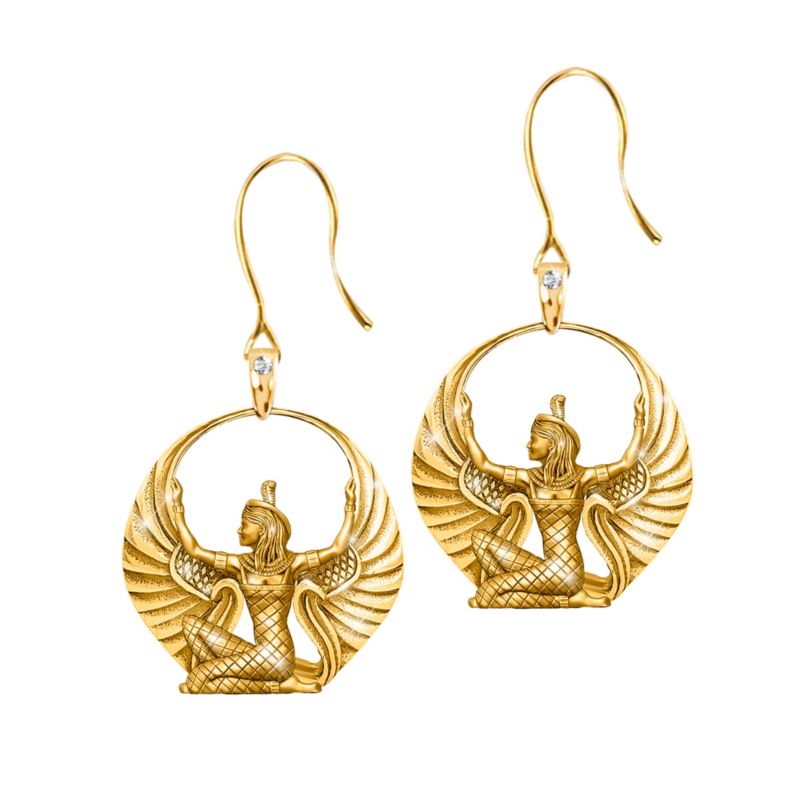 Ancient Egyptian Cleopatra 18-Carat Rose Gold-Plated White Topaz