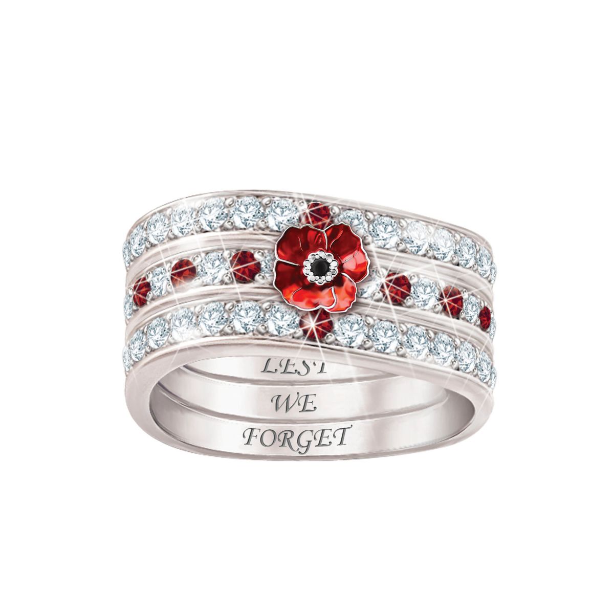'Lest We Forget' Hidden Message Ladies' Ring