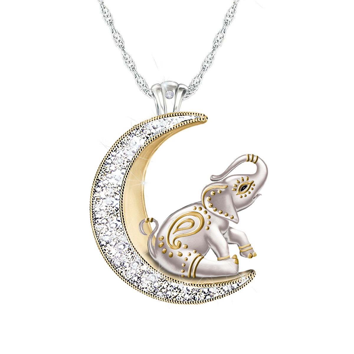 ‘I Wish You Love And Happiness’ Ladies’ Diamond Elephant Pendant