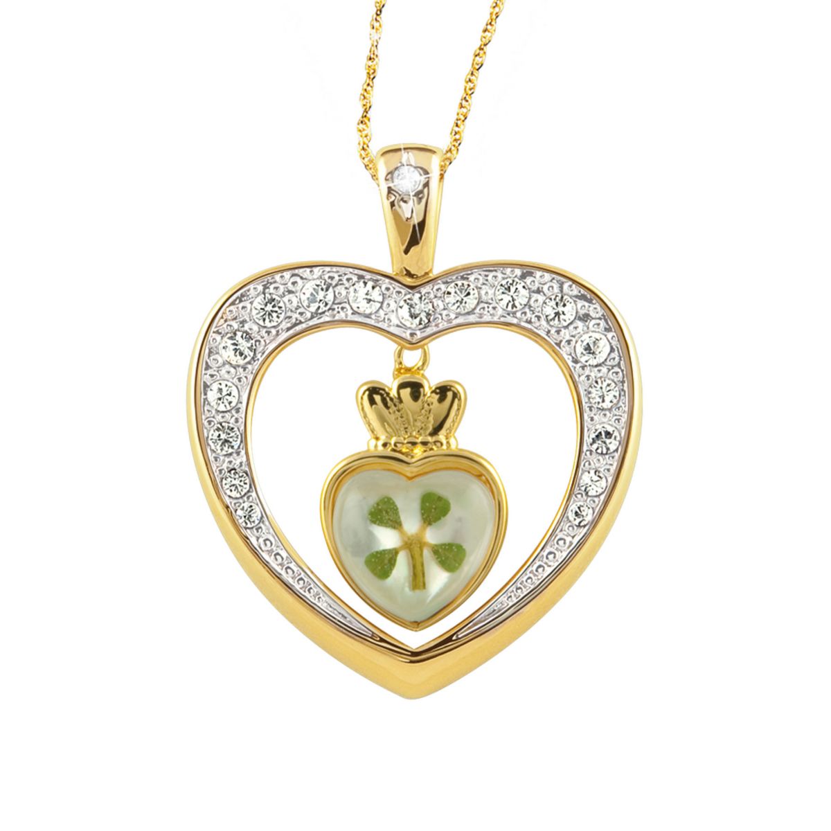 'Diamond Blessings' Clover Pendant