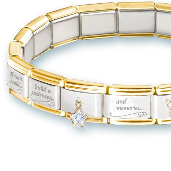 Remembrance Bereavement Italian Charm Svenka Crystals Gold-Plated