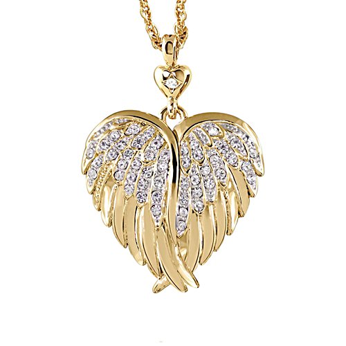 Beschermende hemelse vleugels – diamant-medaillon