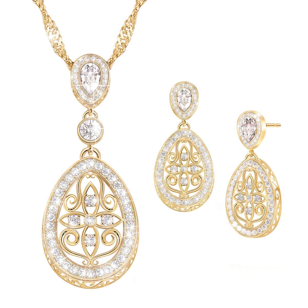 Queen Elizabeth II Platinum Jubilee Pendant & Earring Set