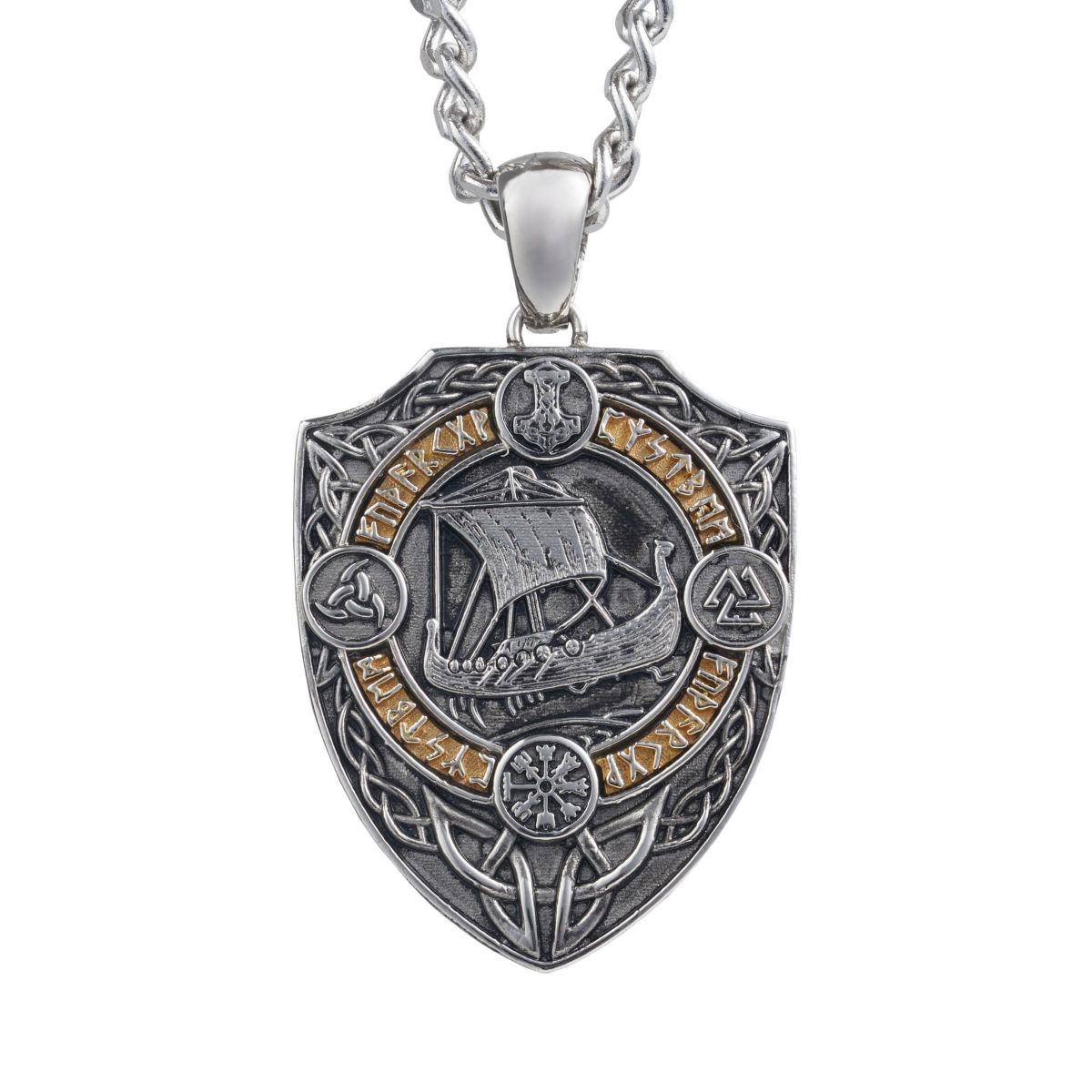 'Spirit of the Norse Warrior' Stainless Steel Men's Pendant