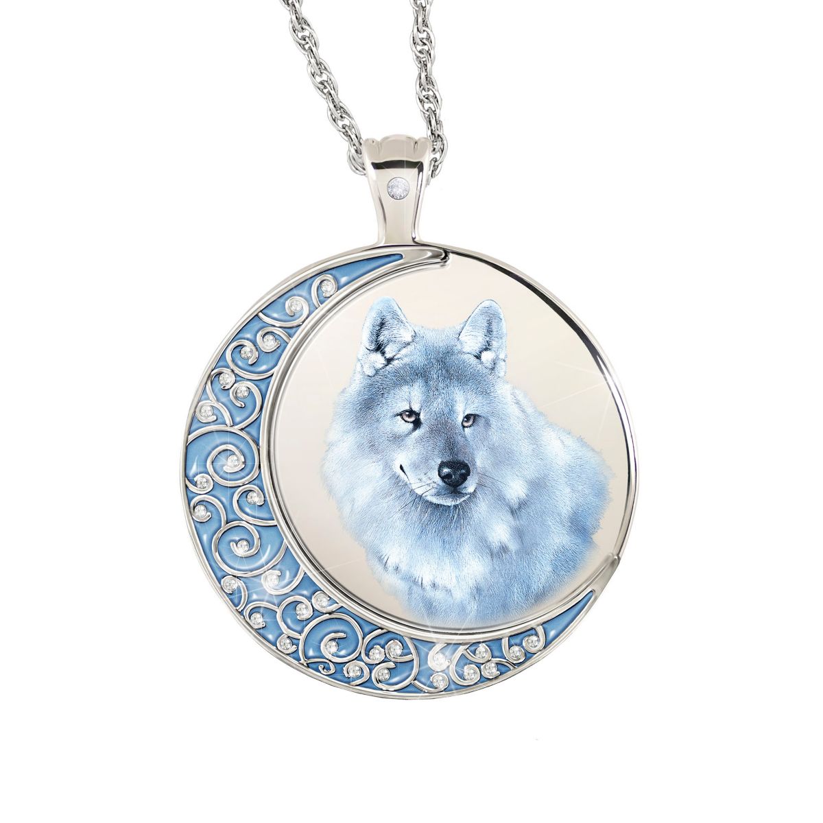 ‘Spirit Of The Wilderness’ Wolf Ladies’ Diamond Pendant