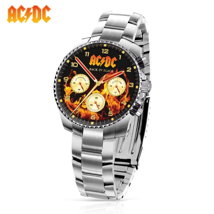 Officially Licensed AC/DC 40th Anniversary Stainless Steel Men's