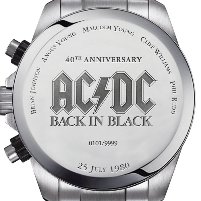 Intermediate konvergens Materialisme Officially Licensed AC/DC 40th Anniversary Stainless Steel Men's  Chronograph: AC/DC 40th Anniversary 'Back In Black' Chronograph