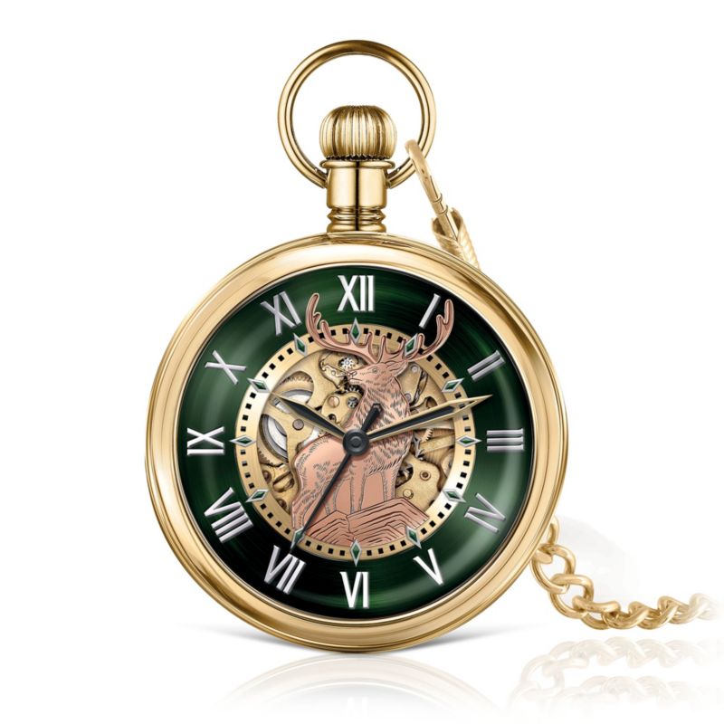 ‘Spirit Of The Wild’ Stag Gold-Plated Pocket Watch