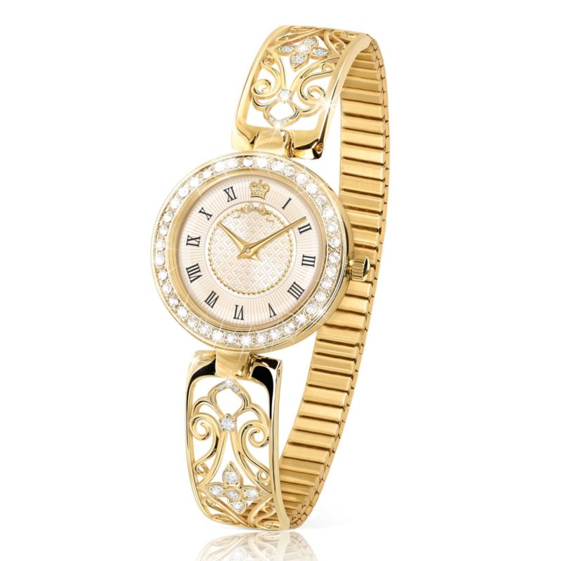 Queen Elizabeth II Platinum Jubilee Gold-Plated Stretch Watch