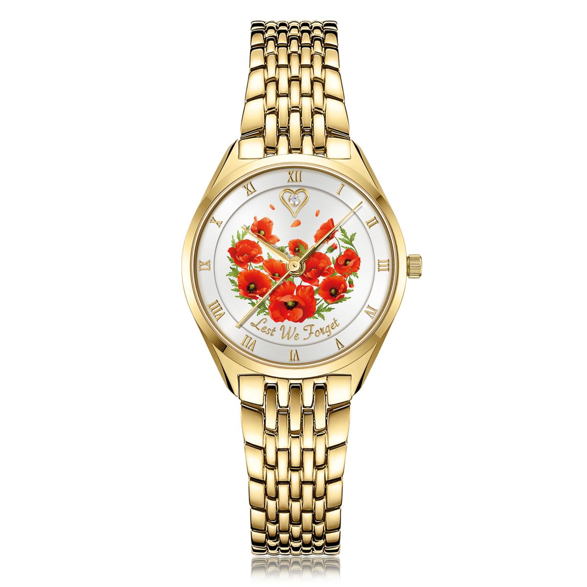 Lest We Forget ‘In Flanders Field’s’ Diamond Gold-Plated Ladies’ Watch